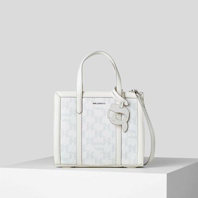 Női Karl Lagerfeld K/Ikonik 2.0 Monogram Small Coated Vászon Hordtáskák Fehér | OSR478521