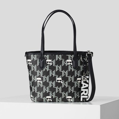 Női Karl Lagerfeld K/Ikonik Monogram Small All-over-print Hordtáskák Fekete Színes | EQX536827