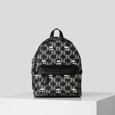 Női Karl Lagerfeld K/Ikonik Monogram Small Hátizsák Fekete Színes | FCN316429