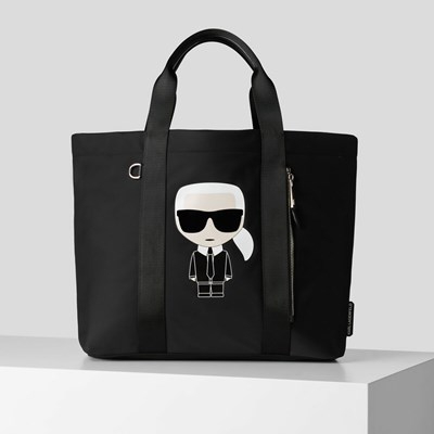 Női Karl Lagerfeld K/Ikonik Recycled Nejlon Hordtáskák Fekete | YNH832659