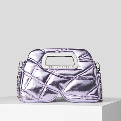 Női Karl Lagerfeld K/Kloud Metallic Small Top Handle Kézitáska Lila | FQJ276043