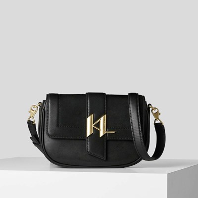 Női Karl Lagerfeld K/Saddle Baguette Táska Fekete Arany | YIO143296