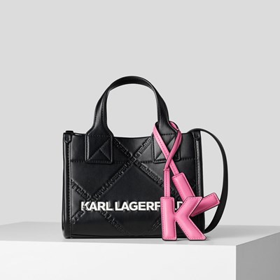 Női Karl Lagerfeld K/Skuare Embossed Small Hordtáskák Fekete | BQM524138