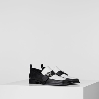 Női Karl Lagerfeld Mokassino Ii Brooch Loafer Szandál & Balerina Fekete Fehér | GIL508396